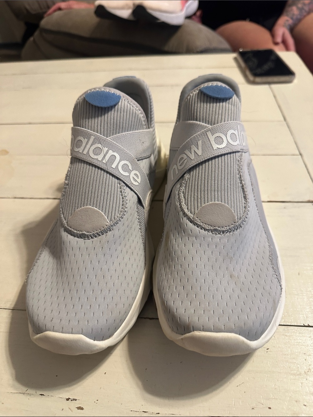 New Balance Kids Light Gray Slip-On Sneakers